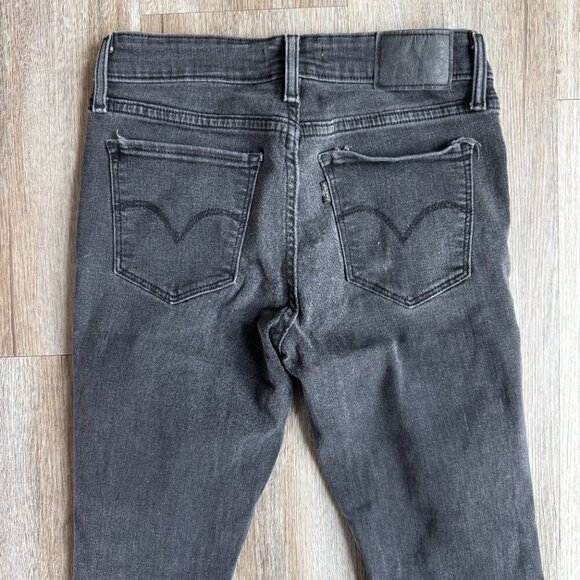 Levi's 711 Black Distressed Skinny Jeans Women's Denim Size 26 - Picture 5 of 5